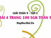 Giải bài 4 trang 100 SGK Toán 9 tập 1